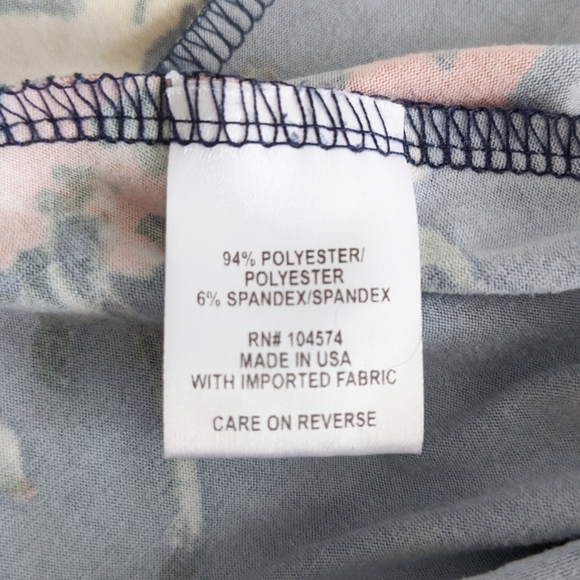 Soft Ruched V-Neck Navy Floral Dress - Picture 3 of 3